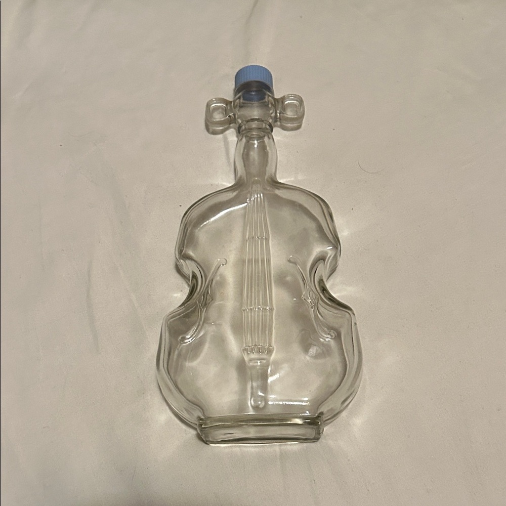 Elegant Clear Glass Violin Bottle